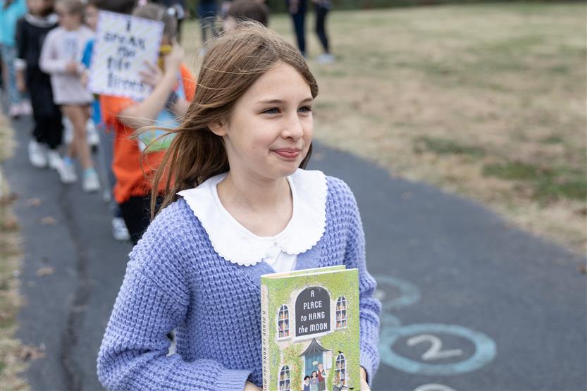 Students at Walnut Grove Elementary participate in a Book Character Parade